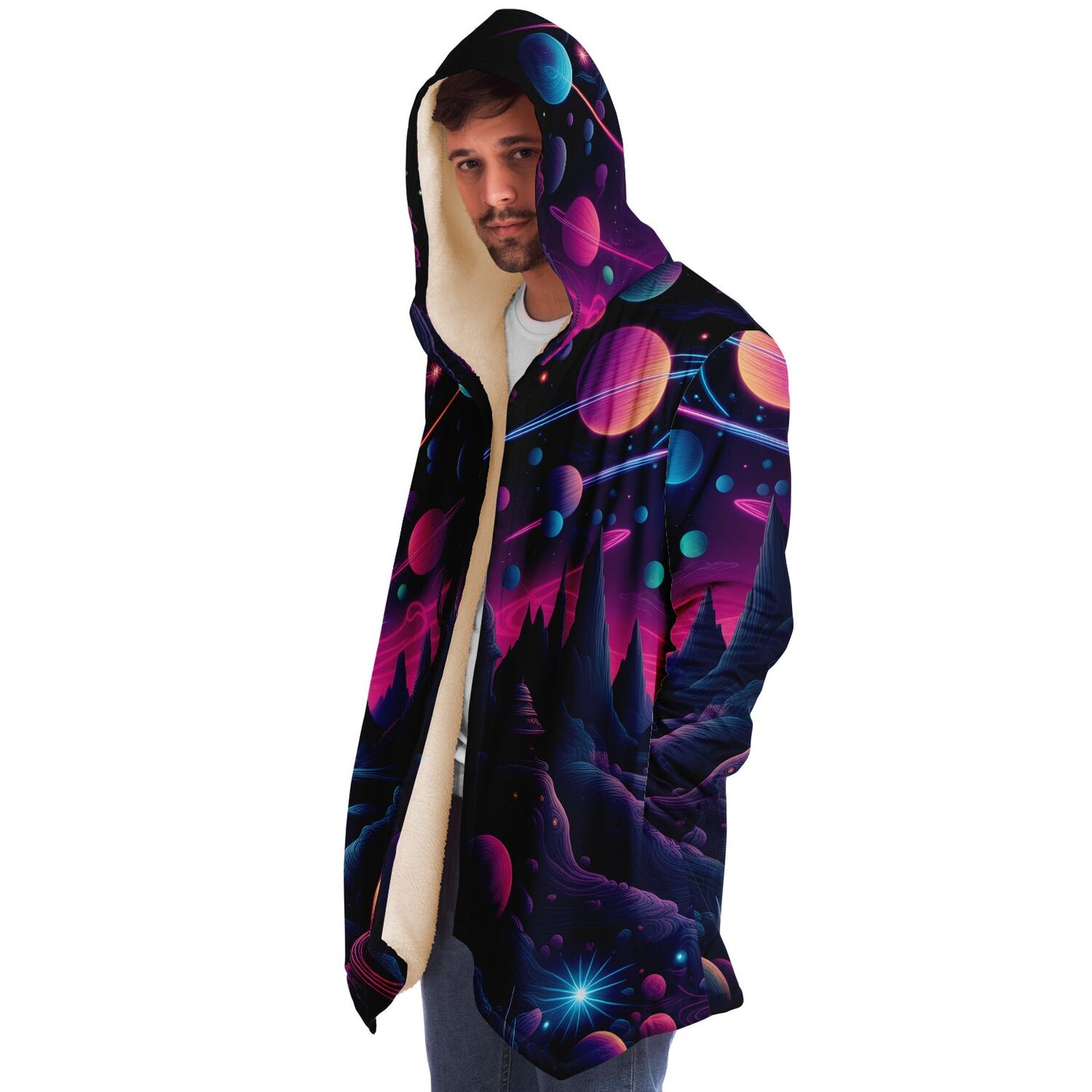 Epic Cloak - Cosmic Neon Dreams Hoodie Cloak