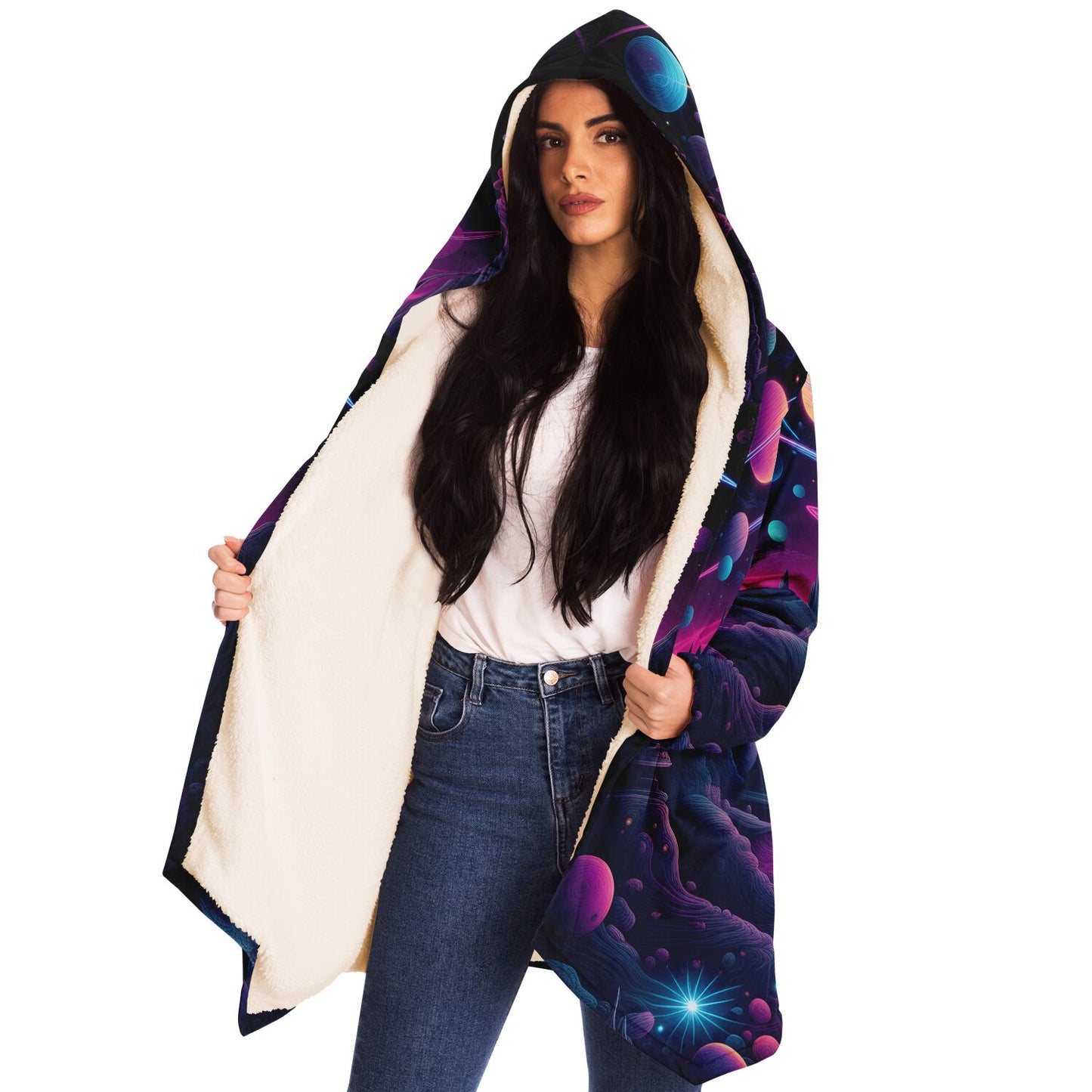 Epic Cloak - Cosmic Neon Dreams Hoodie Cloak