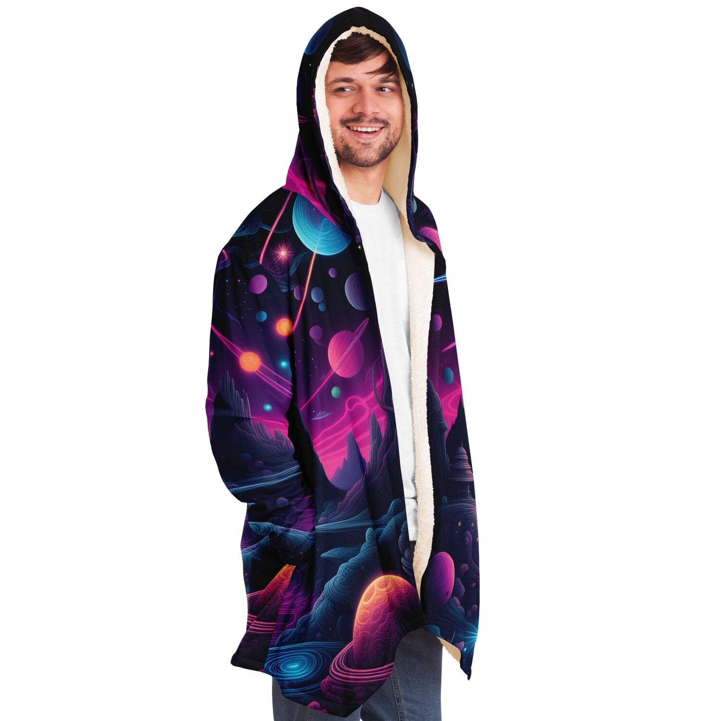 Epic Cloak - Cosmic Neon Dreams Hoodie Cloak