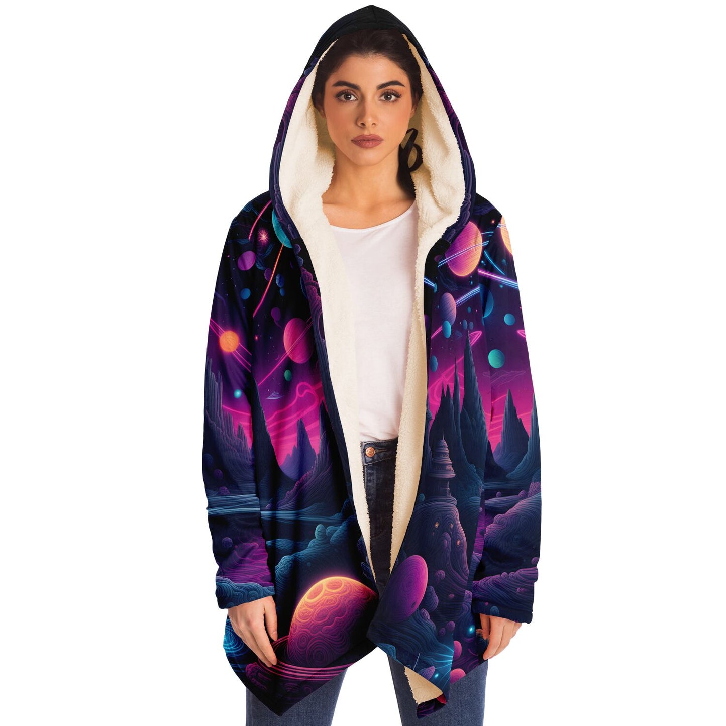 Epic Cloak - Cosmic Neon Dreams Hoodie Cloak