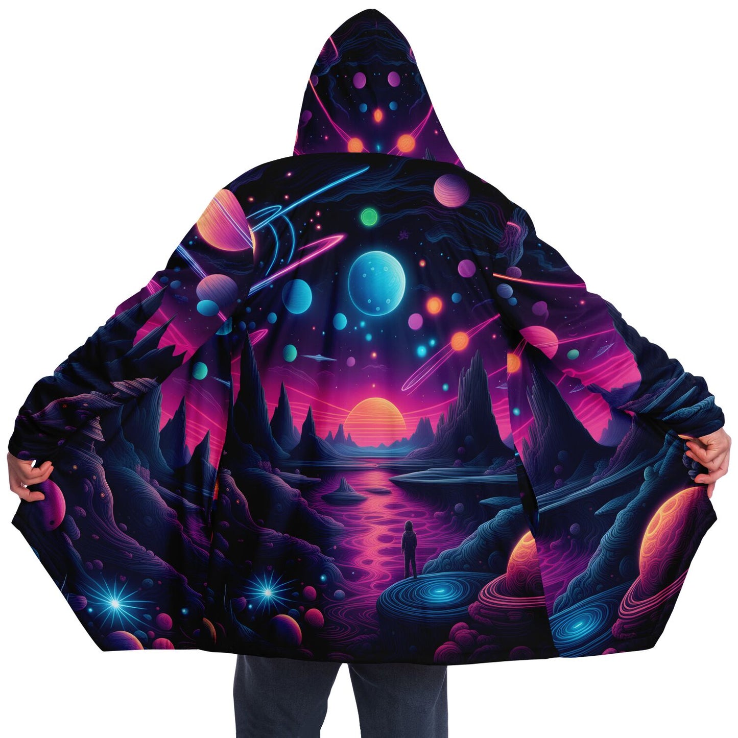 Epic Cloak - Cosmic Neon Dreams Hoodie Cloak