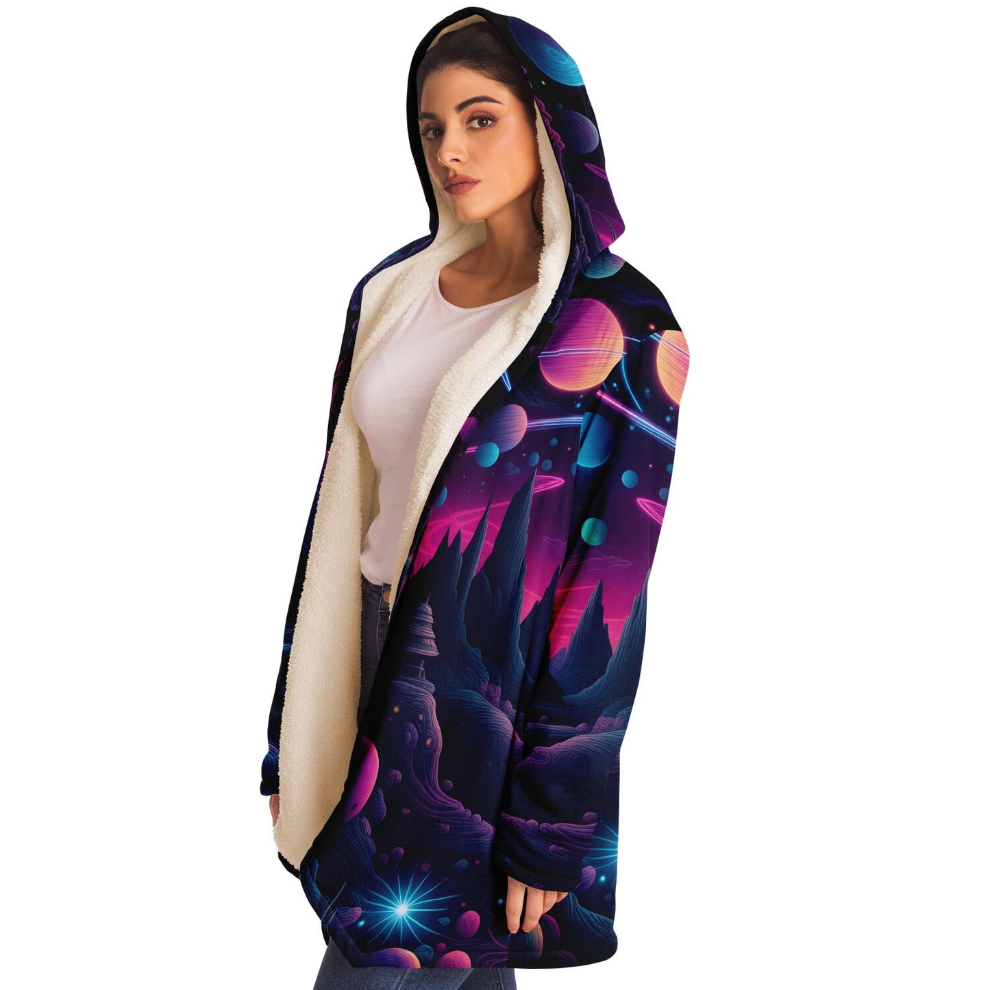 Epic Cloak - Cosmic Neon Dreams Hoodie Cloak