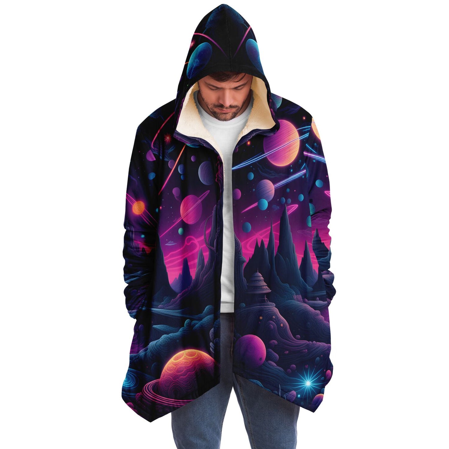 Epic Cloak - Cosmic Neon Dreams Hoodie Cloak